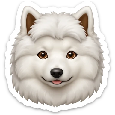 A cute dog. The dog breed should be samoyed. sticker