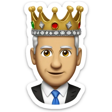 Bibi Netanyahu in a crown on head sticker