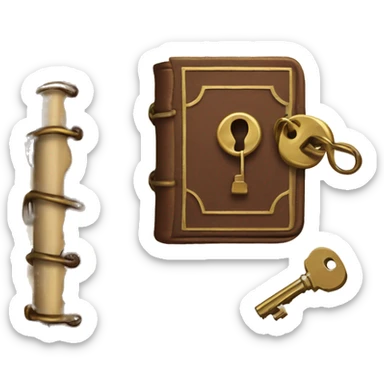 vintage diary with lock and key sticker