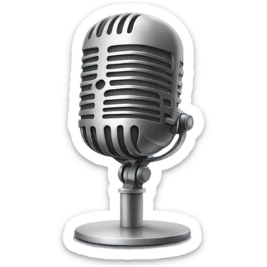 Podcast mic with 100 sticker