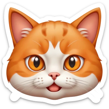 cute grimacing cat with big eyes and worried expression sticker