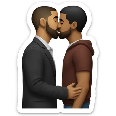 Drake kissing a man sticker