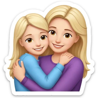 Sarılan anne kız sticker