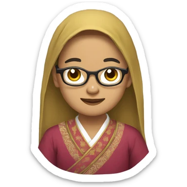 A 30 year old Burmese Podcaster in traditional clothes sticker