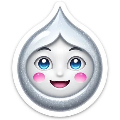 white glory glitter sticker