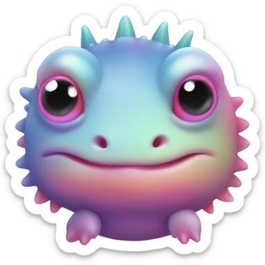 Gradient rainbow shimmery iridescent axolotl sticker