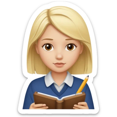 Blonde Girl taking notes  sticker