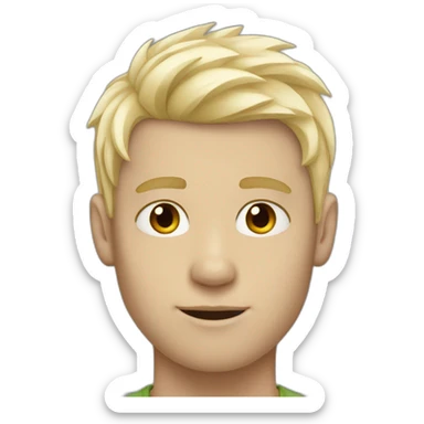 white boy bleached hair face sticker
