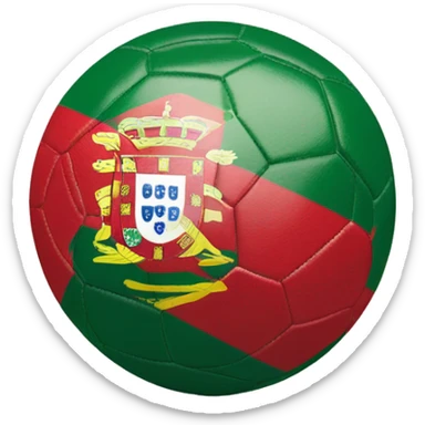 football ball colored in portugal flag sticker