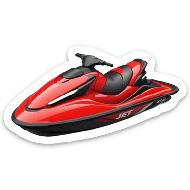 jet ski (red black and white) on the sea sticker