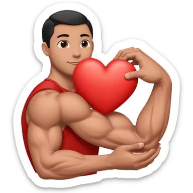 Un brazo abrazando un corazón sticker