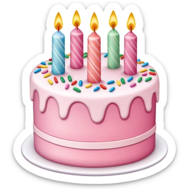 Make a pink birth day cake sticker