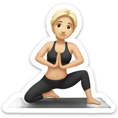 Caucasion women doing yoga sticker