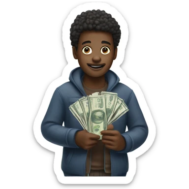 🧑🏾‍🦱counting money sticker