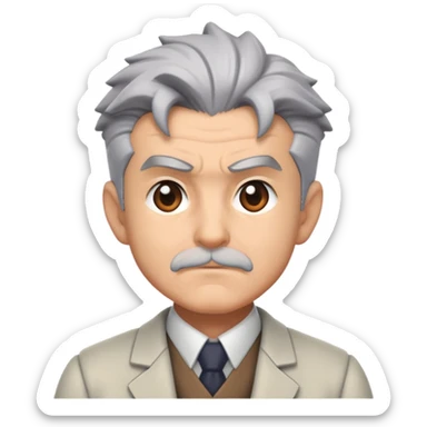 Professor Oak from Pokemon with grey hair sticker