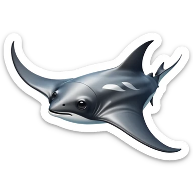 manta ray no background sticker