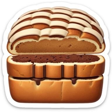 sweet bread sliced with cocoa lines inside sticker