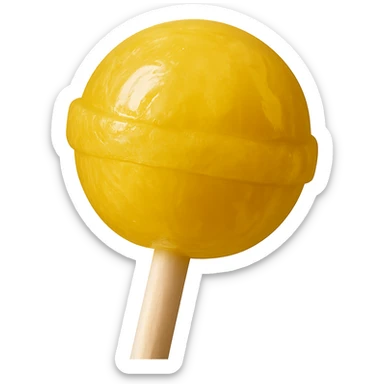 Change the lollipop color to yellow in a realistic style, keep the background transparent. sticker