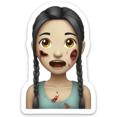 Zombie Asian girl sticker