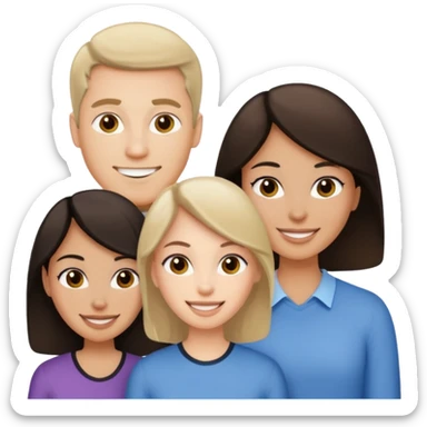 White brunette, American man with two women both are African one is light skin black and one is medium tone black sticker
