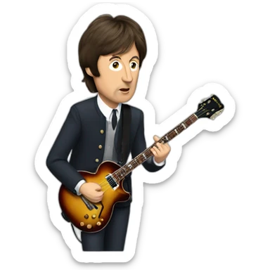 paul mccartney with guitar sticker