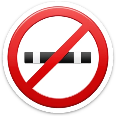 Red prohibition sign, circle with diagonal line crossing through it sticker