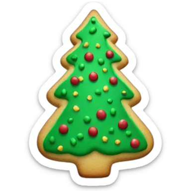 Christmas tree cookie sticker