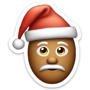 brown santa claus hat with shimmering garland sticker