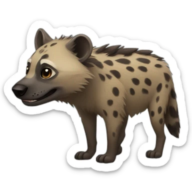hyena and otter walking together sticker
