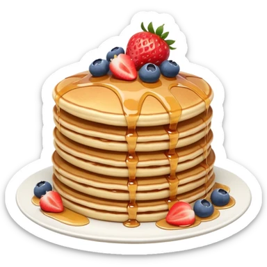 stack of pancakes with strawberries and blueberries, inspired by California sticker
