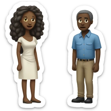 Un homme et une femme africaine qui débattent  sticker
