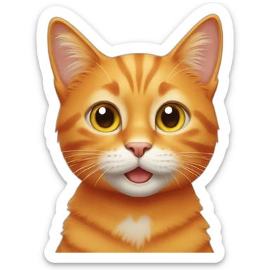 Playful orange cat  sticker