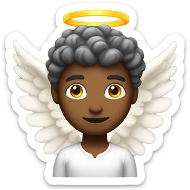Angel with a big bright halo on his head sticker