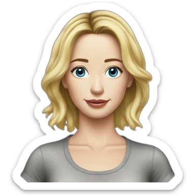 blonde Emily blunt wearing tee sticker