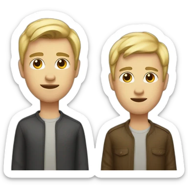 Two brothers one dark hair and one with blonde hair sticker