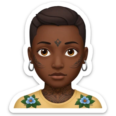 Con pasa montañas y tatuajes en la cara sticker