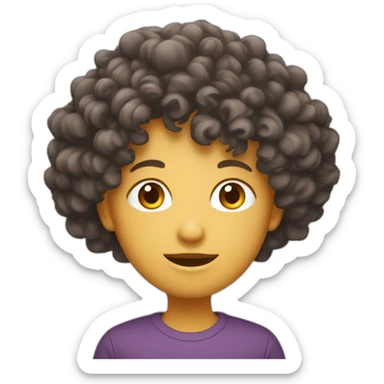 une meuf avec des cheveux bouclé sticker