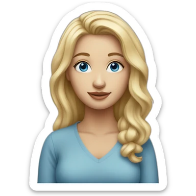 Blonde blue eyes artist painter sticker