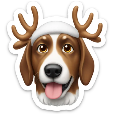 A Swissdog with reindeer ears sticker