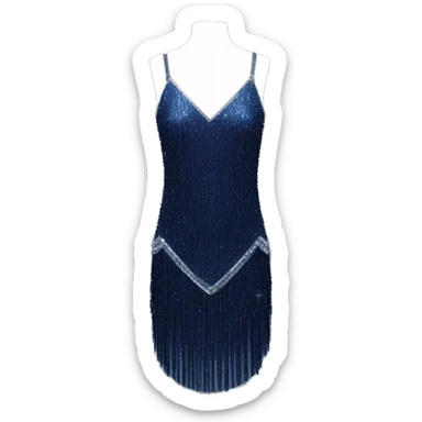 Navy blue sparkly flapper style dress with thin straps sticker