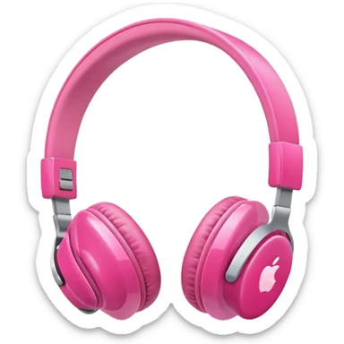 Pink apple headphones sticker