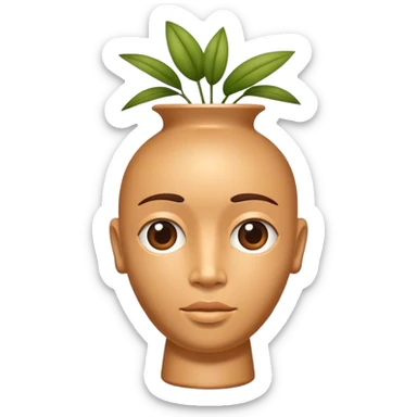 Vase human head  sticker