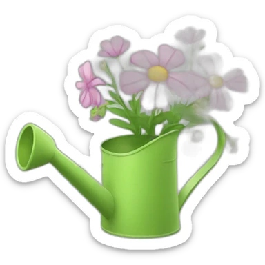 watering can with flowers sticker
