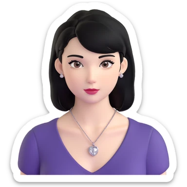 college girl with black hair, white skin, wearing a Cartier necklace, old money luxury vibe sticker