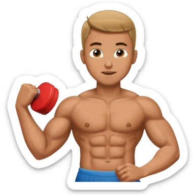 man doing abdominals sticker
