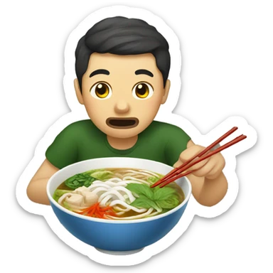 Eating pho in Vietnam  sticker