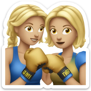two blond woman boxing sticker