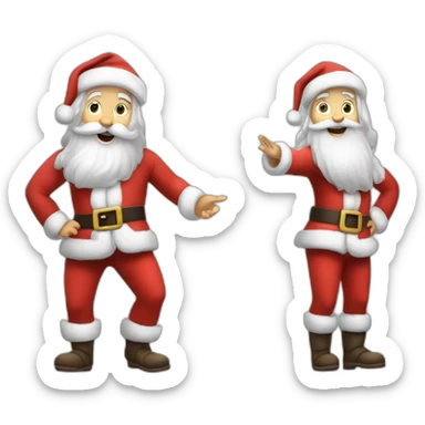 Full height Actively gesturing with hands pale skin Santa Claus in gray sticker
