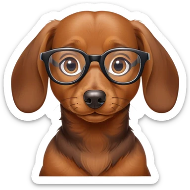 dachshund with nerd glasses sticker