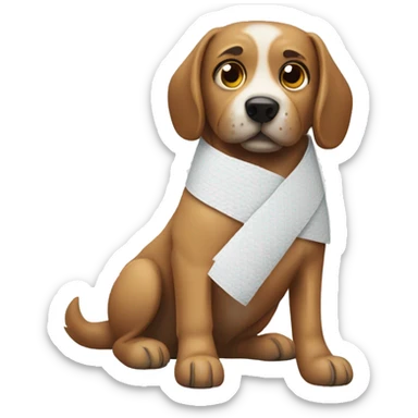Dog wrapped bandages sticker